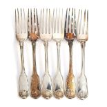A set of six George III King's pattern dessert forks, by William Eaton, London 1822, 9.7ozt