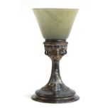 An early 20th century Arts & Crafts silver and jade goblet by Omar Ramsden and Alwyn Carr, London