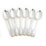 A set of six Victorian King's pattern dessert spoons by William Rawlings Sobey, Exeter 1851, 11.5ozt