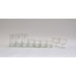 A quantity of Italian Murano glass with hand engraved designs, to include highball glasses, 15cm