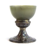 An early 20th century Arts & Crafts silver and jade goblet by Omar Ramsden and Alwyn Carr, London