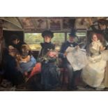 After George William Joy (1844-1925), 'The Bayswater Omnibus, large 20th century over-painted textur