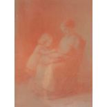 Hugh Cameron RSA, (Scottish 1835-1918), mother and child, red chalk on paper, signed lower left,