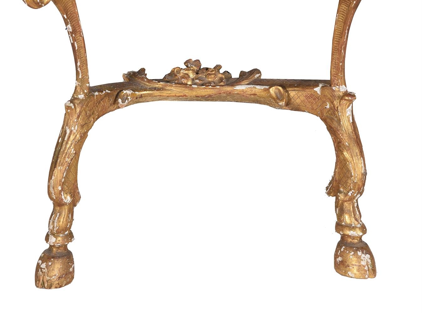 A mid 18th century giltwood and marble topped console table, 80cm high, 66cm wide, 34cm deep - Image 4 of 4