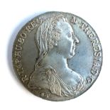 A 1780 Mother Theresa silver Thaler coin