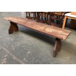 A oak bench, 138x28x39cmH