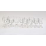 A quantity of 21 Italian Locchi Firenze handmade crystal glasses, 13.5cm high (7), 12.5cm high (