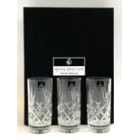 Three Royal Doulton crystal hi ball glasses, each 15cmL, in box