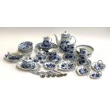 A quantity of Bohemia Zwiebelmuster Czech blue and white dinner ware, to include coffee pot,