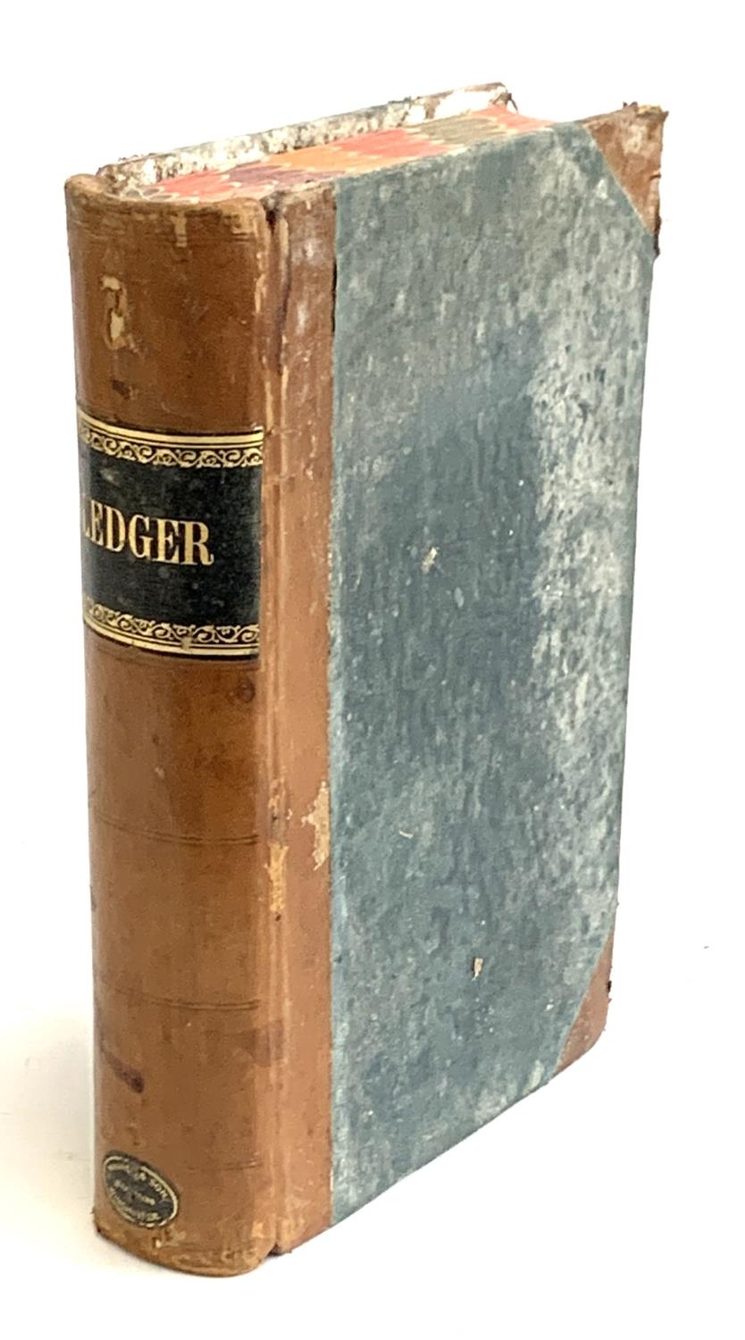 A late 19th century ledger, three quarter leather