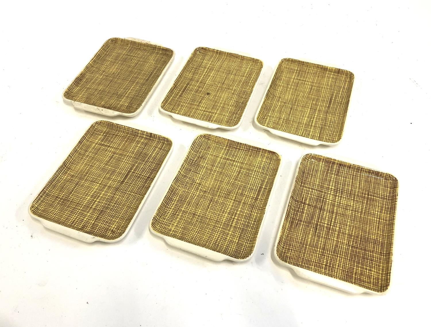 A set of six mid century Villeroy & Boch 'Bern' small rectangular ceramic plates