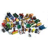 A quantity of mainly die cast vehicles to include Britains, Crescent Toy, Dinky, Corgi, tractors,