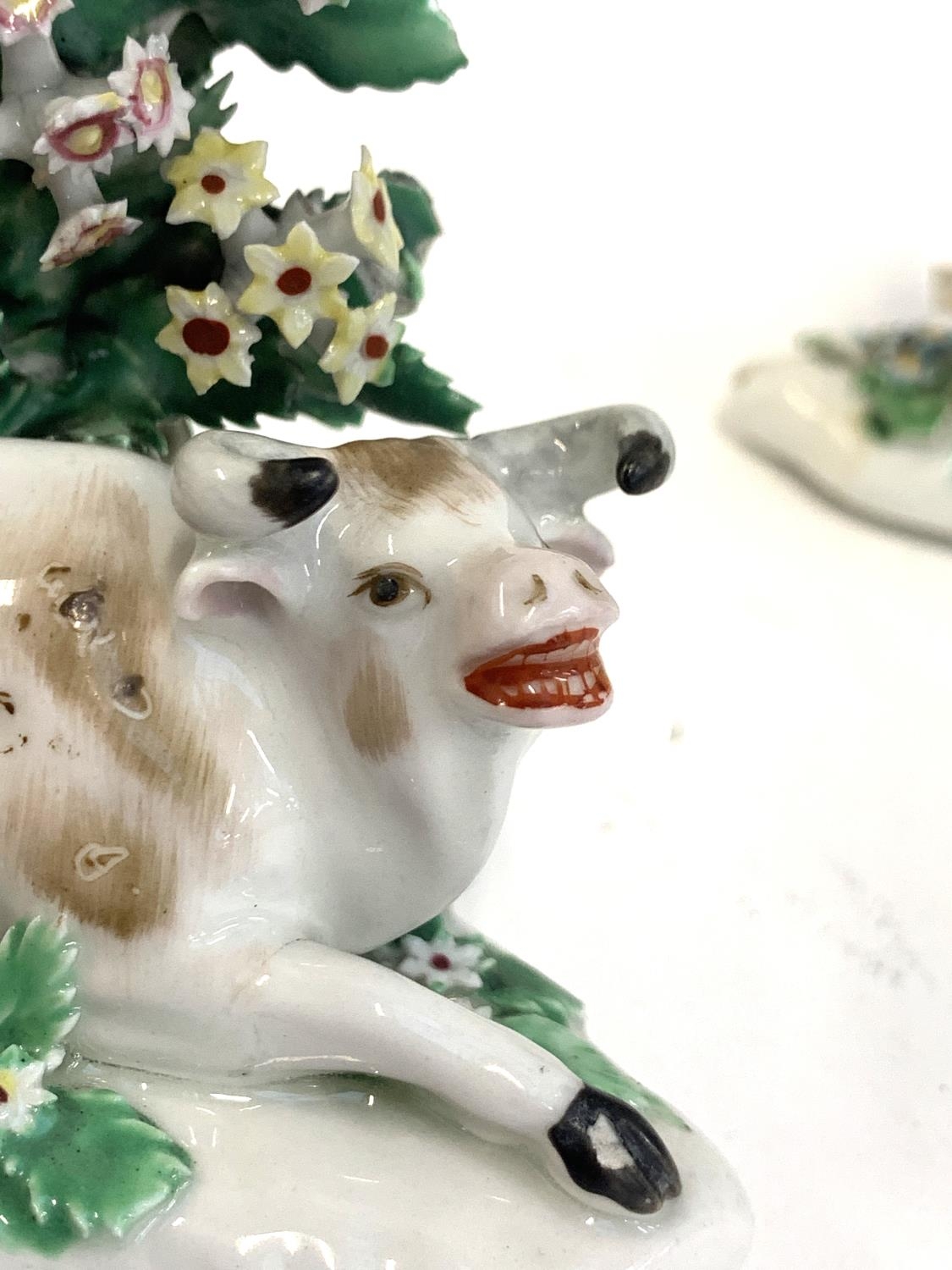 A small pair of Staffordshire deer with encrusted bocage; a similar pair of sheep; and a single - Image 7 of 7