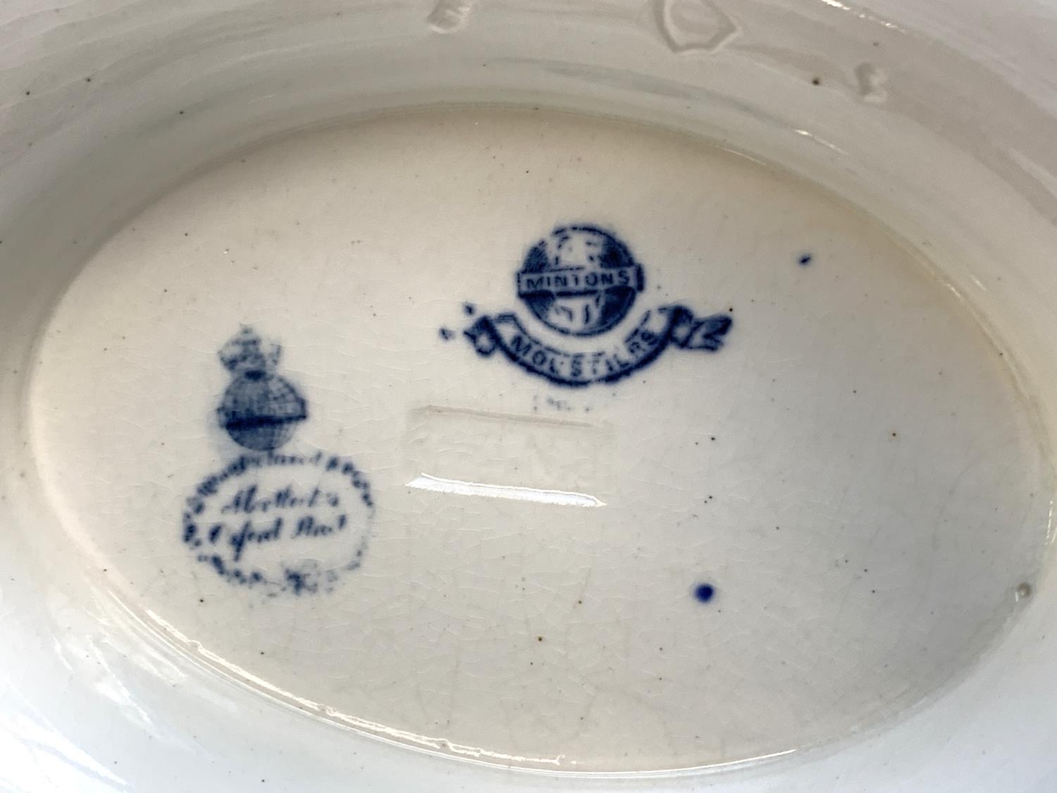 A large 19th century Mintons blue and white tureen, 40cmW; together with a quantity of Opaque - Image 3 of 3