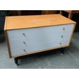 A G Plan light oak and white painted dressing table, 125x47x74cmH; together with a small G Plan