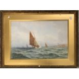 Samuel John Milton Brown, 'In View of Liverpool', ships in a choppy sea, 34x52cm