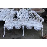 A white painted aluminium garden bench, 140cmW