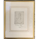 Julian Williams, engraving, 'Friendly Duck', signed in pencil, 17.5x13cm