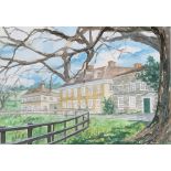 20th century watercolour of Stepleton House, signed and dated Paula Robinson, 1988, 44x63cm