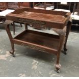 A Chinese carved hostess trolley, 81x51x71cmH