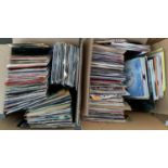 Two boxes of 7 inch singles to include Frank Sinatra, Manfred Mann, The Wombles, Harry Belafonte,