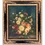 Attrib. Cornelis van Spaendonck (1756-1840) Still Life of Flowers, oil on board, 24.5x20cm, bears