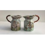 Interior design interest: a pair of 19th century Mason's Patent Ironstone jugs, each 15cm high