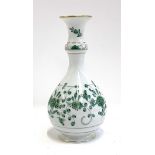 A Meissen 'Indian Green' porcelain vase, crossed sword mark to base, 18.5cmH