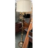 A four arm standard lamp with shade, 162cmH