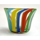 A large multicoloured art glass bowl, 17.5cmH