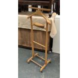 A beechwood gents dressing stand, 110cmH