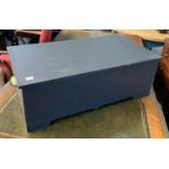 A grey painted pine storage box, 63cmW
