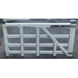 A painted lead capped four bar gate, 163cmW