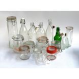 A lot of various swing top bottles; kilner jars etc