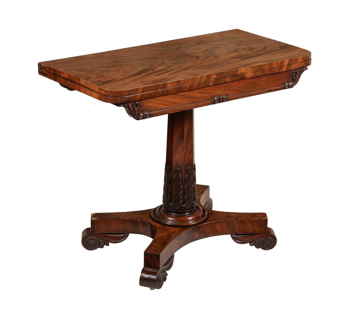 A William IV mahogany card table, circa 1835, 77cm high, 92cm wide, 45cm deep Provenance: from a