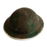 An WWII air raid helmet
