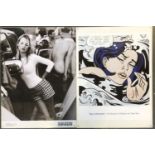 A Roy Lichtenstein 'Drowning Girl' gallery poster, 69x57cm, together with a National portrait