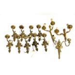 A quantity of brass wall sconces (12)