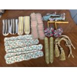 A mixed lot of curtain ties to include silk