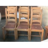 A set of six modern beech kitchen chairs