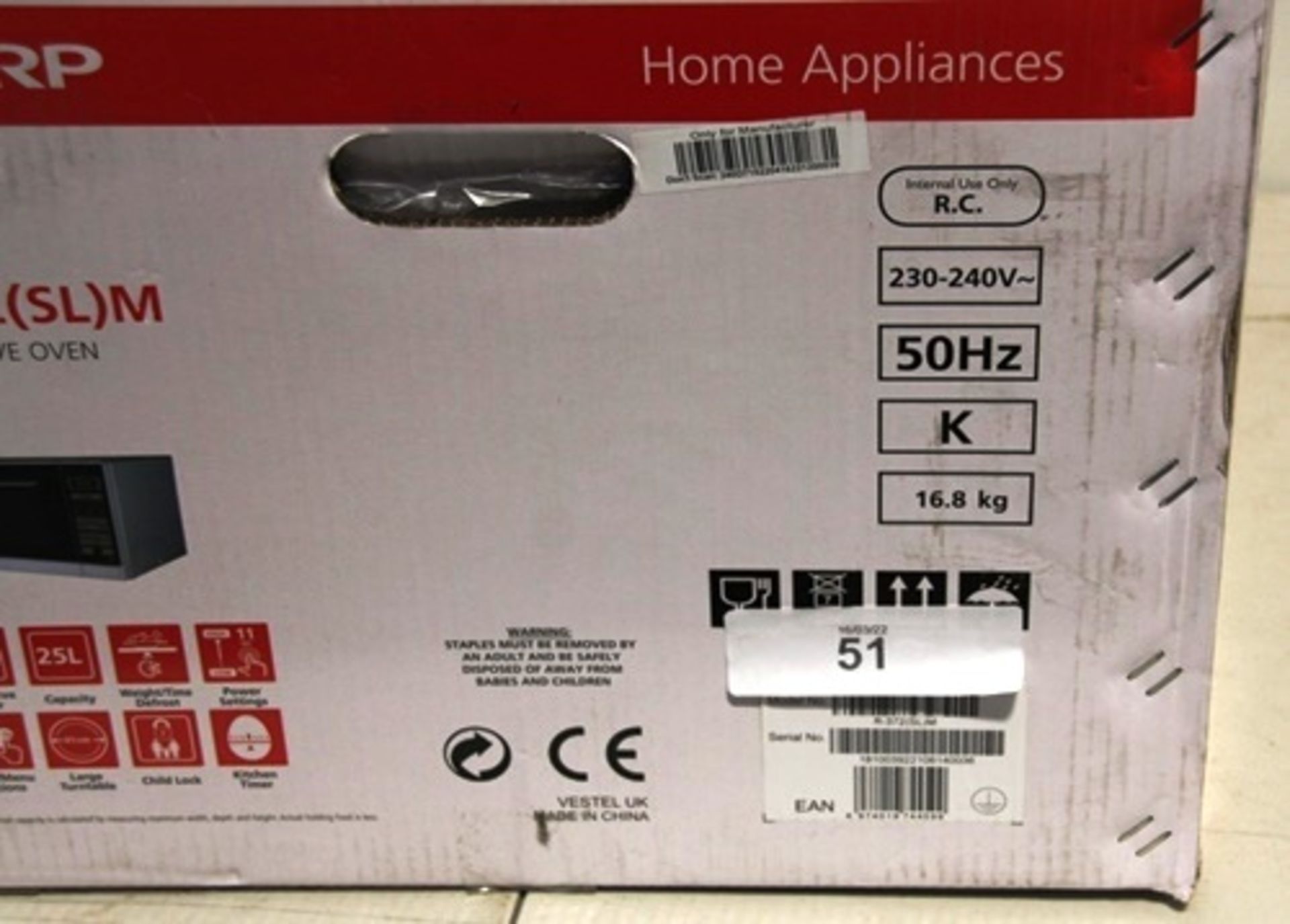1 x Sharp R-372SLM microwave oven - Sealed new in box (ES1) - Image 2 of 2
