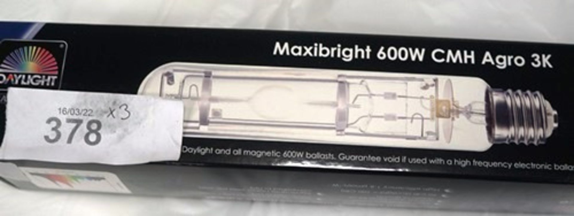 3 x MaxiBright 600W CMH ARGO 3K daylight plant growing lights - New in box (C14D)