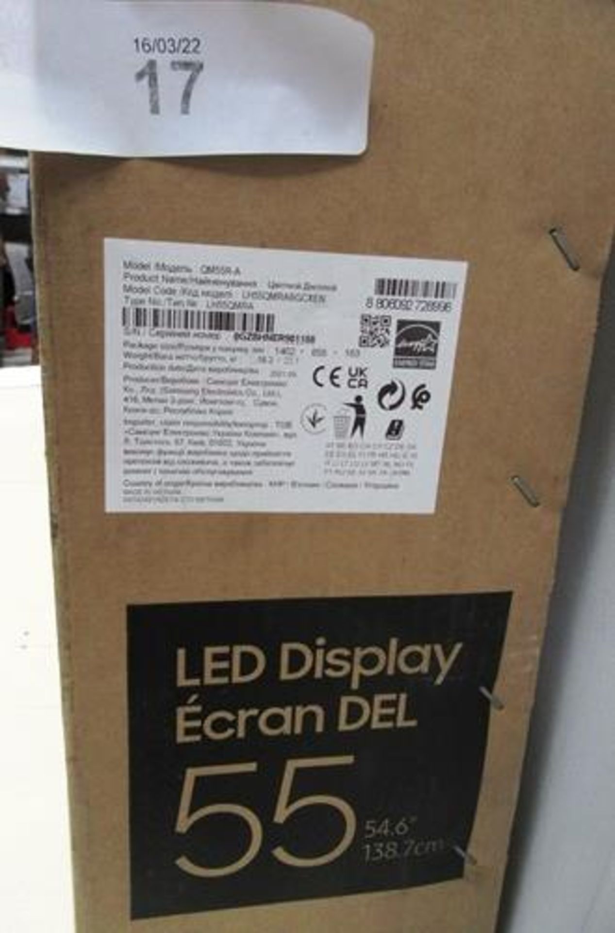 1 x Samsung 55" LED smart signage display - Sealed new in box (ES8) - Image 2 of 2
