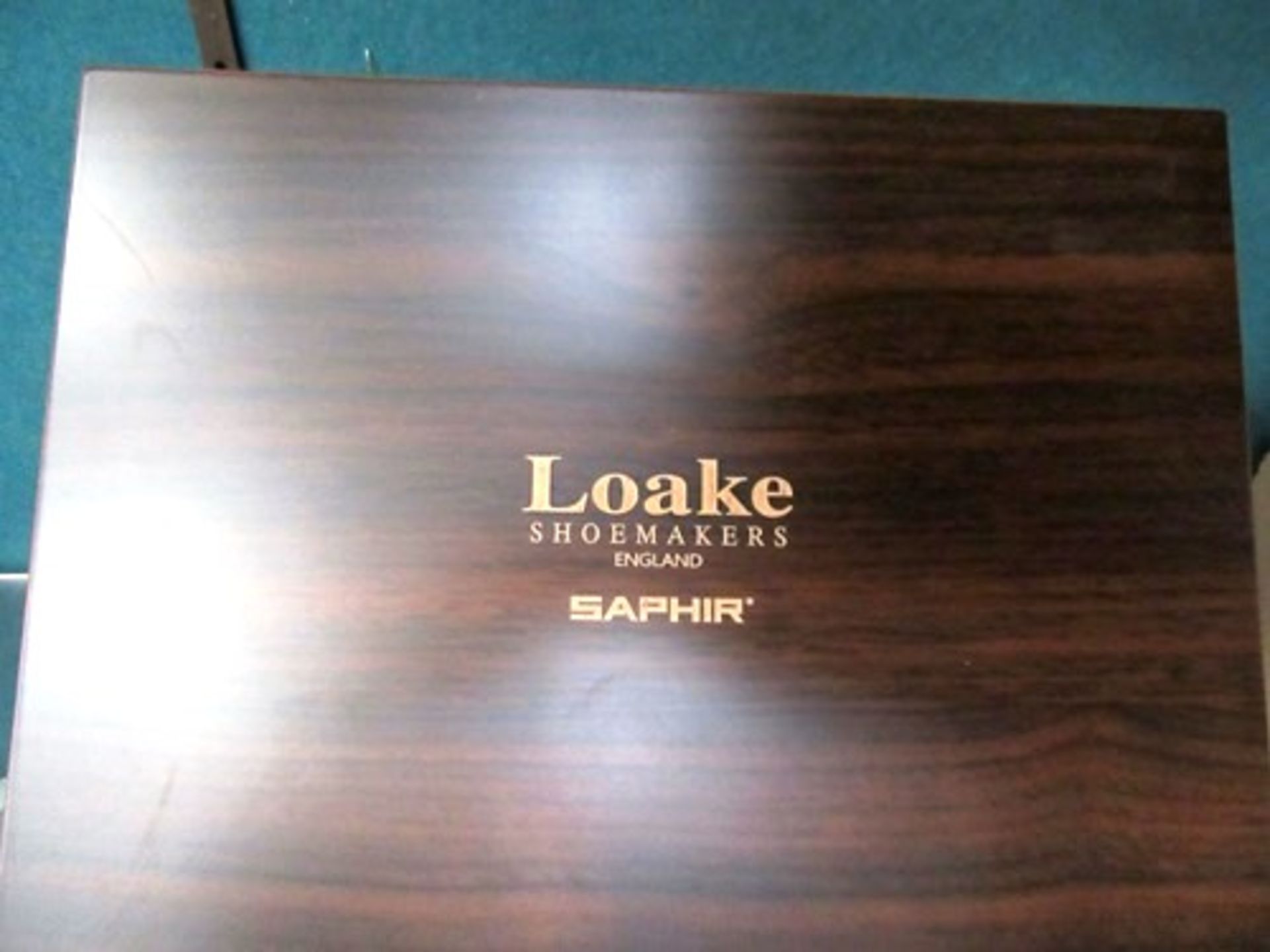 1 x Loake shoemakers valet box walnut, containing shoe polish in various colours, brushes, - Image 2 of 5