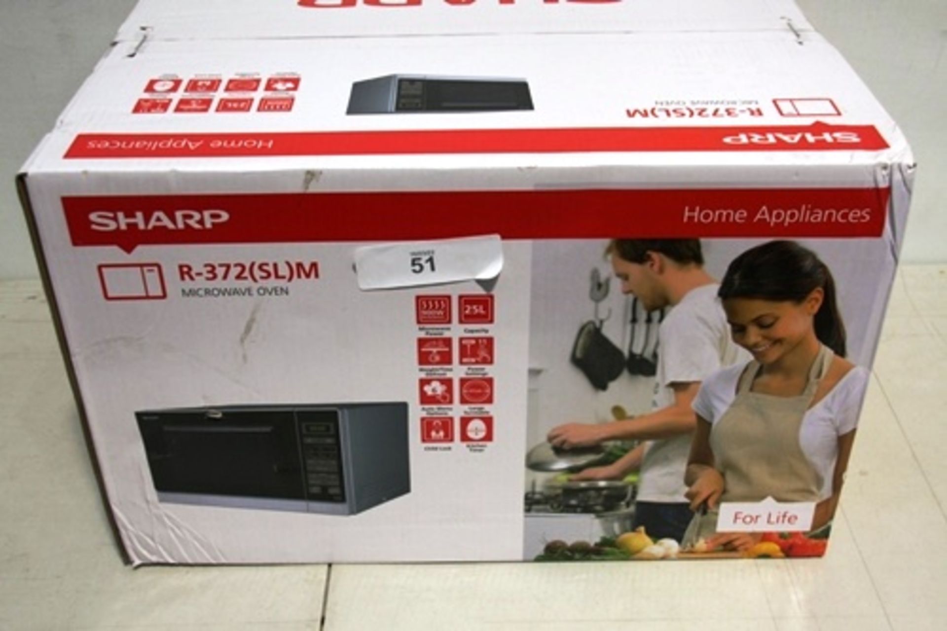 1 x Sharp R-372SLM microwave oven - Sealed new in box (ES1)