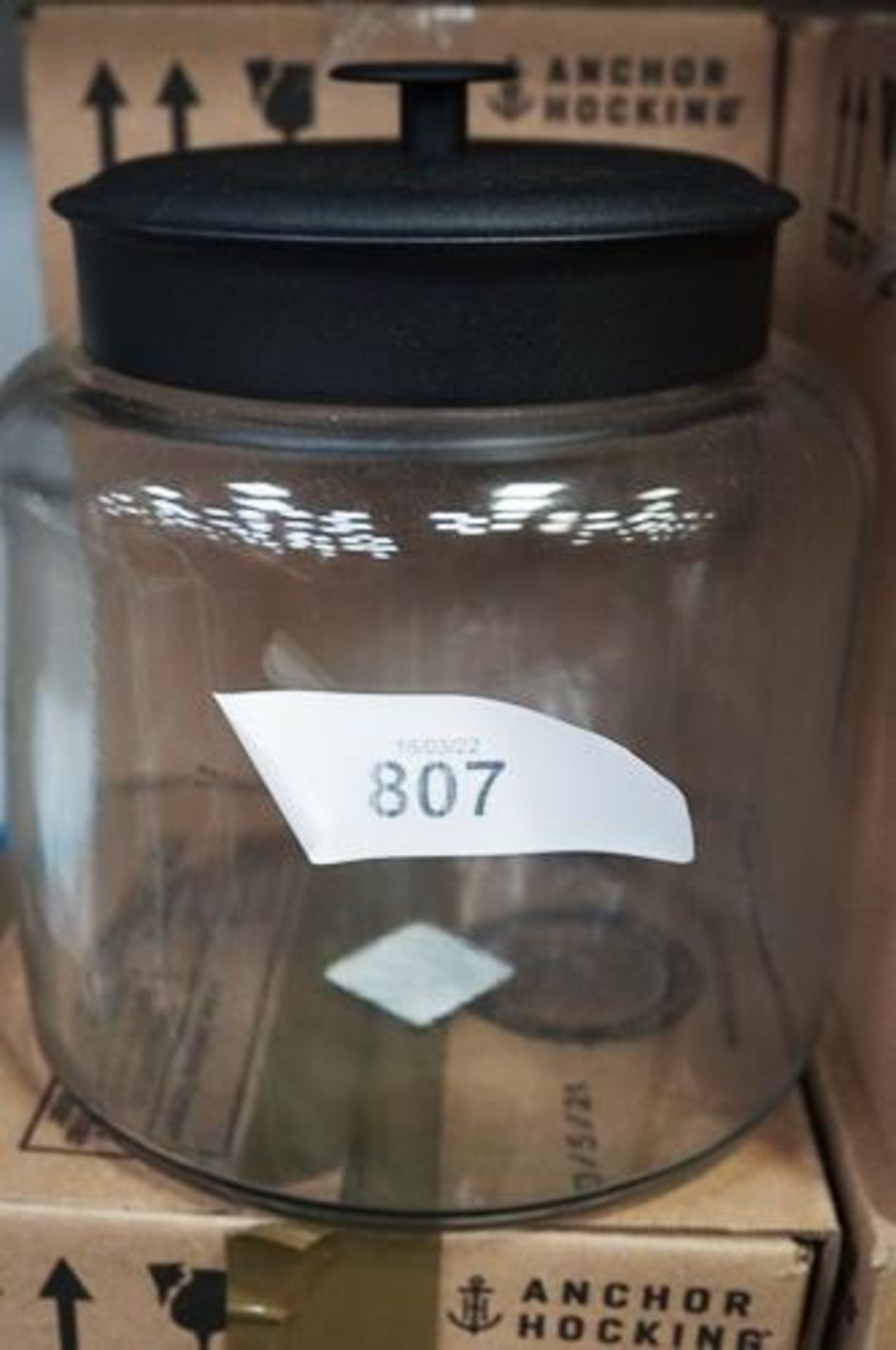 29 x Anchor Hocking 1.5 Gallon Montana Glass Jar with black metal lid. -new- (GS29B).