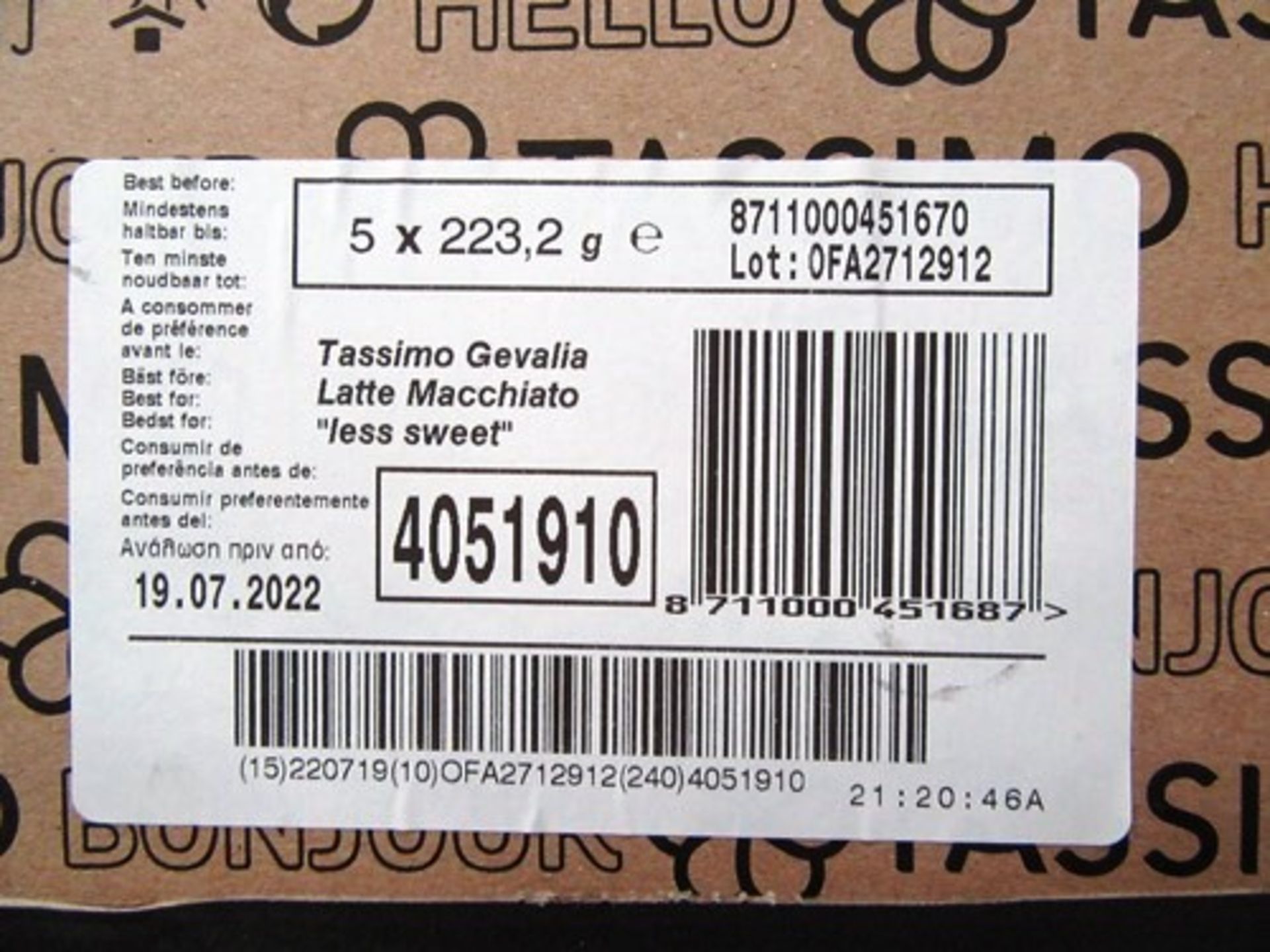 6 x boxes each containing 5 x 223.2g Tassimo products, to include L'or latte Macchiato, Creamer, - Image 4 of 8