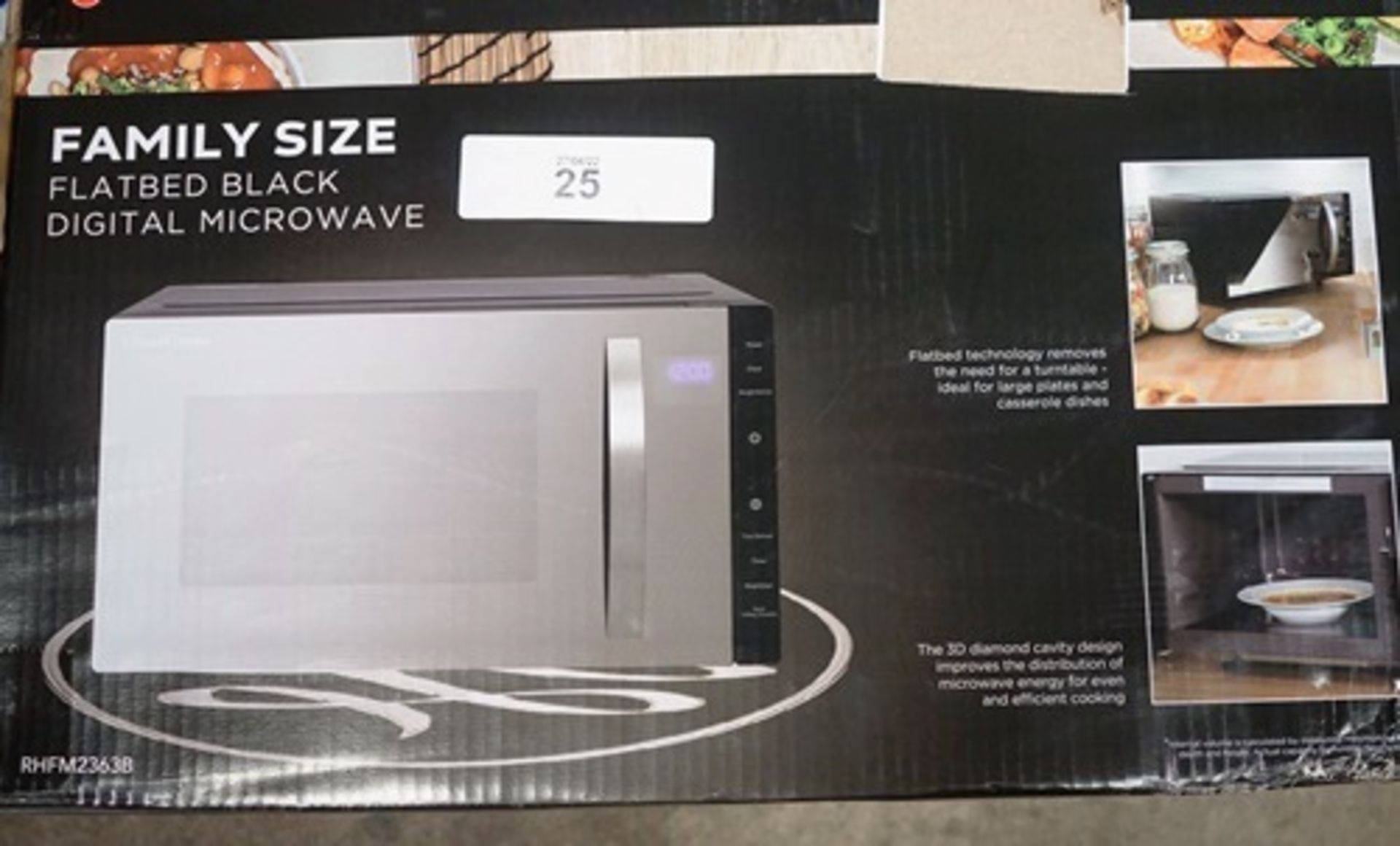 1 x Russell Hobbs flatbed 800W digital microwave, model 117167 - Sealed new in box (ES2)