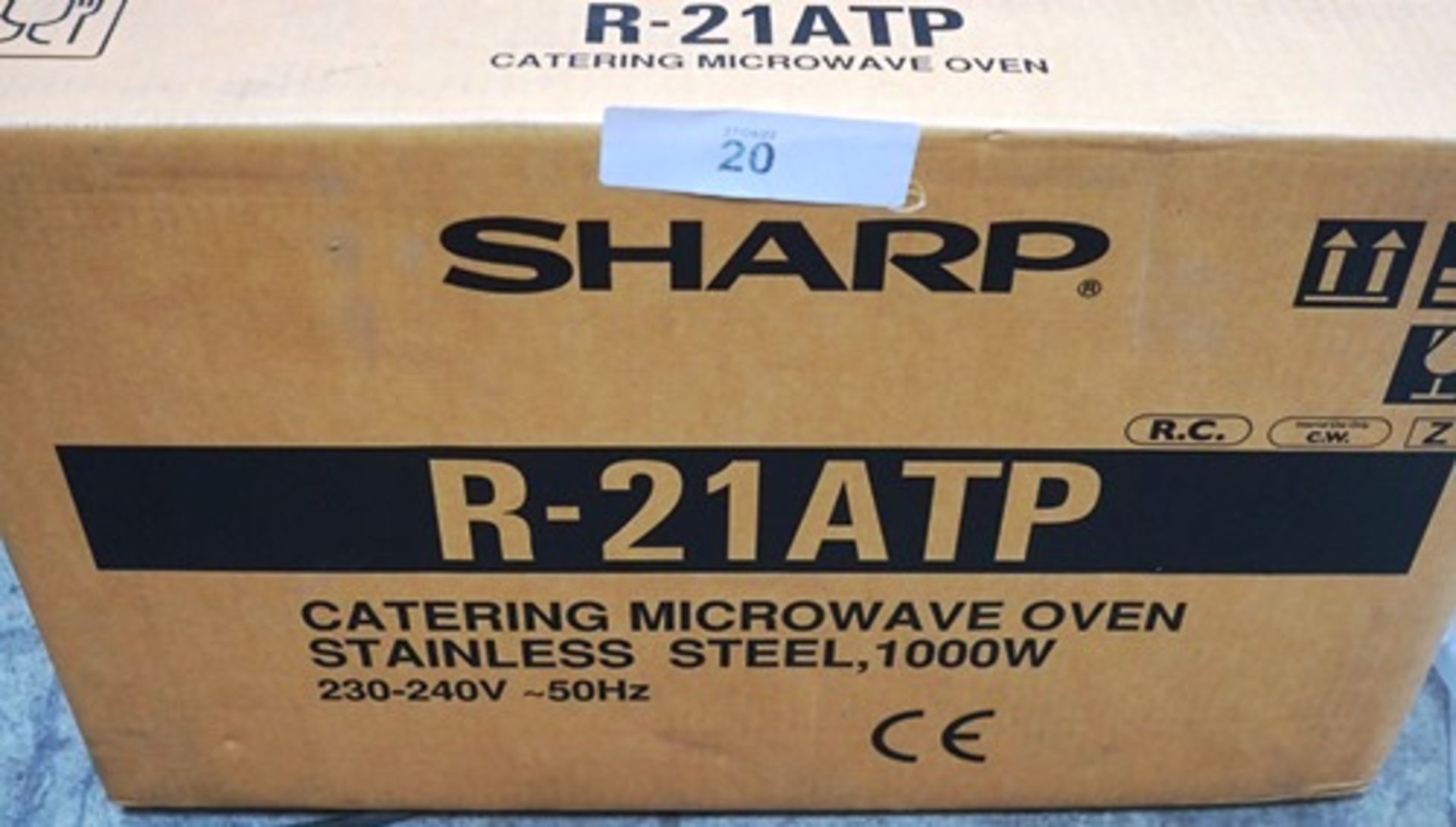 1 x Sharp R-21ATP 1000W commercial microwave, model MIC003R-21ATP - Sealed new in box (ES2)
