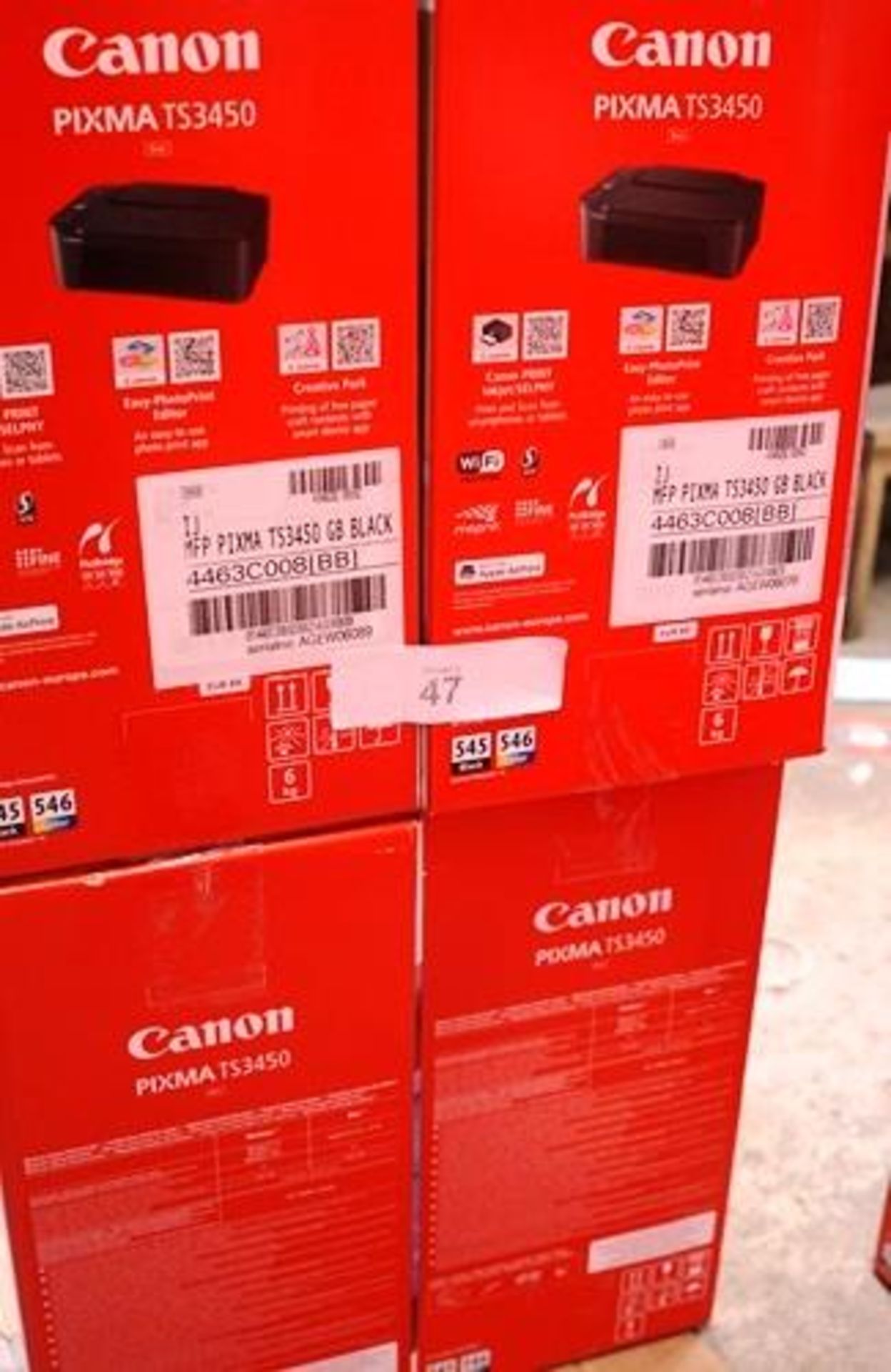 4 x Canon Pixma TS3450 printers - Sealed new in box (ES8) - Image 2 of 2